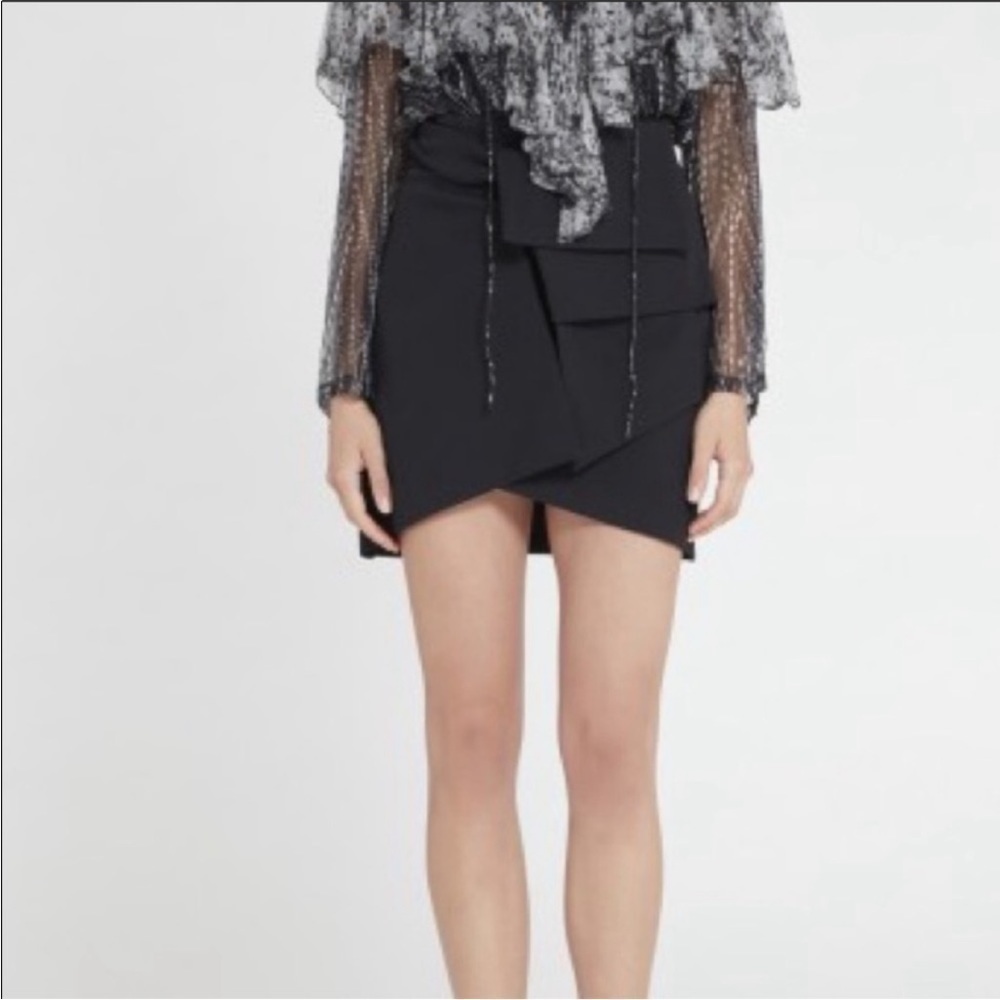 IRO Paris Avery Overlap Mini Skirt - Black EUC